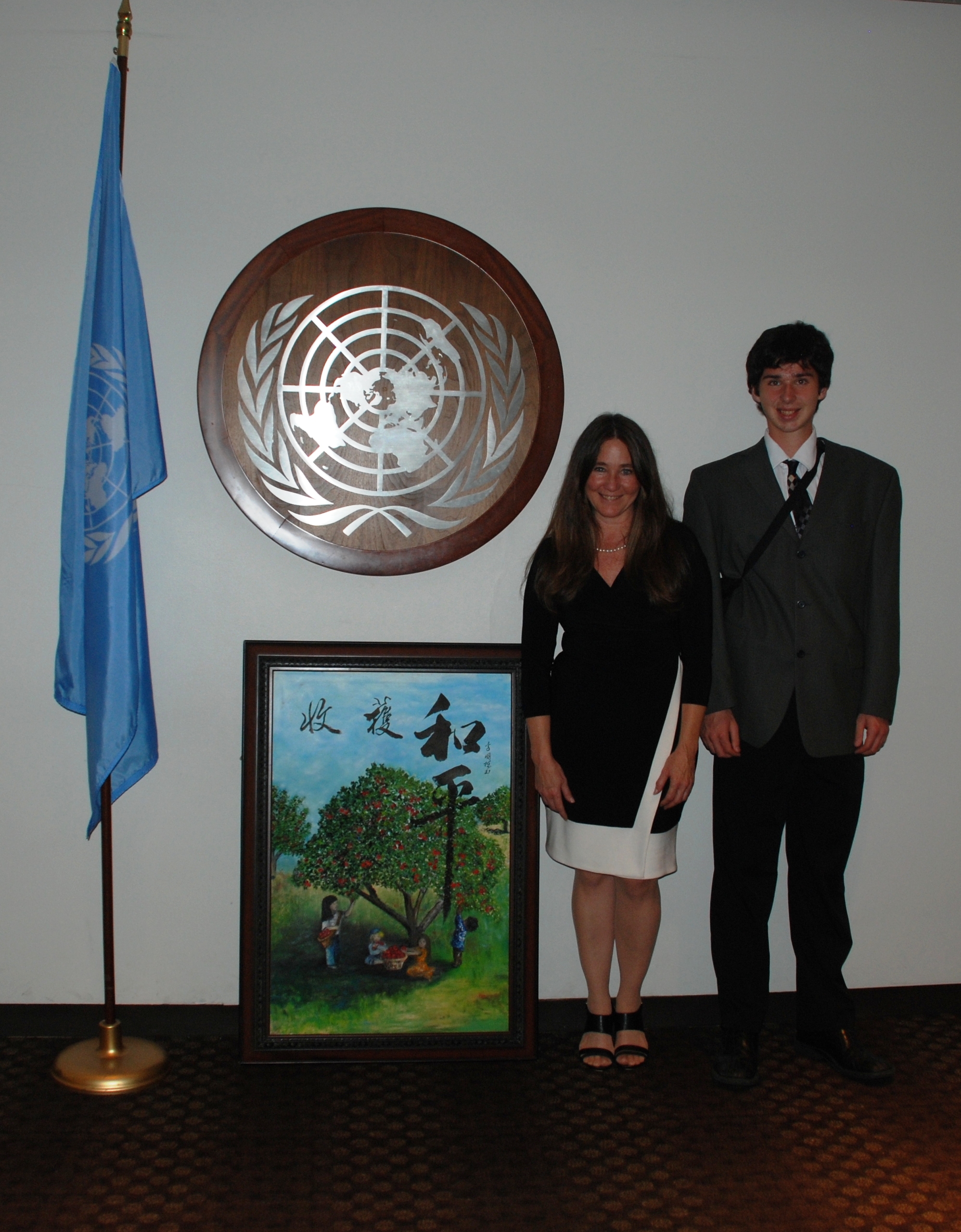 Debra Stasiak and her son Benjamin are shown here at the UNWG’s official calendar launch