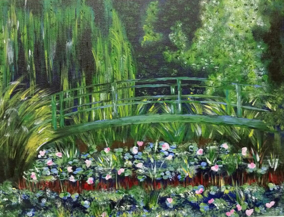 Rendition of Monet's The Japanese Footbridge by Anita