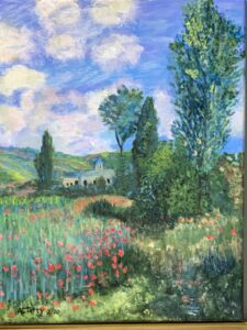 Painting by Al Terry Monet's Lane in the Poppy Fields Ile Saint Martin cropped