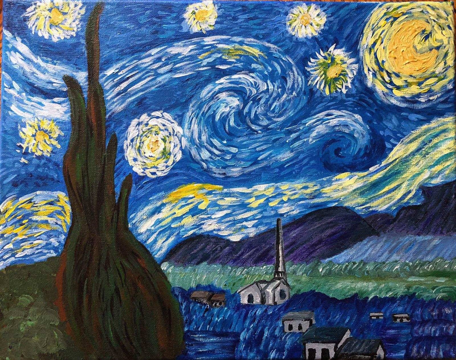 Rendition of Van Gogh's Starry Night by Mary